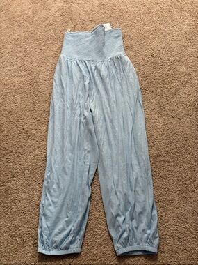 American Eagle Outfitters Light Blue High-Waist Wide Leg Pants